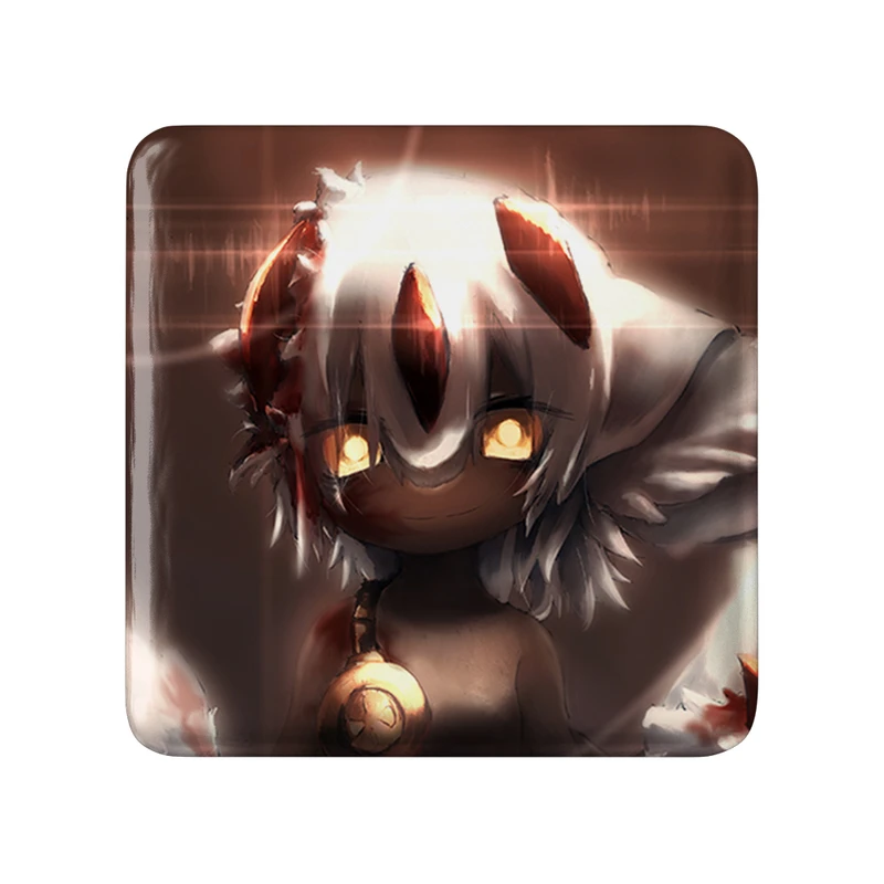 مگنت خندالو طرح فاپوتا انیمه ساخته شده در پرتگاه Made in Abyss  مدل مربعی کد 22105