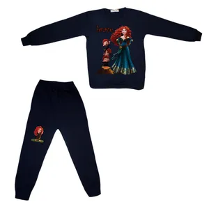 ست سویشرت و شلوار دخترانه مدل مریدا رنگ سرمه ای