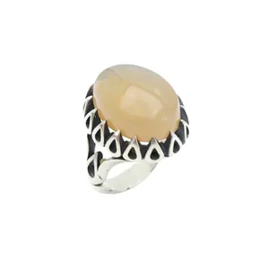 انگشتر نقره مردانه مدل عقیق یمن کد 54679