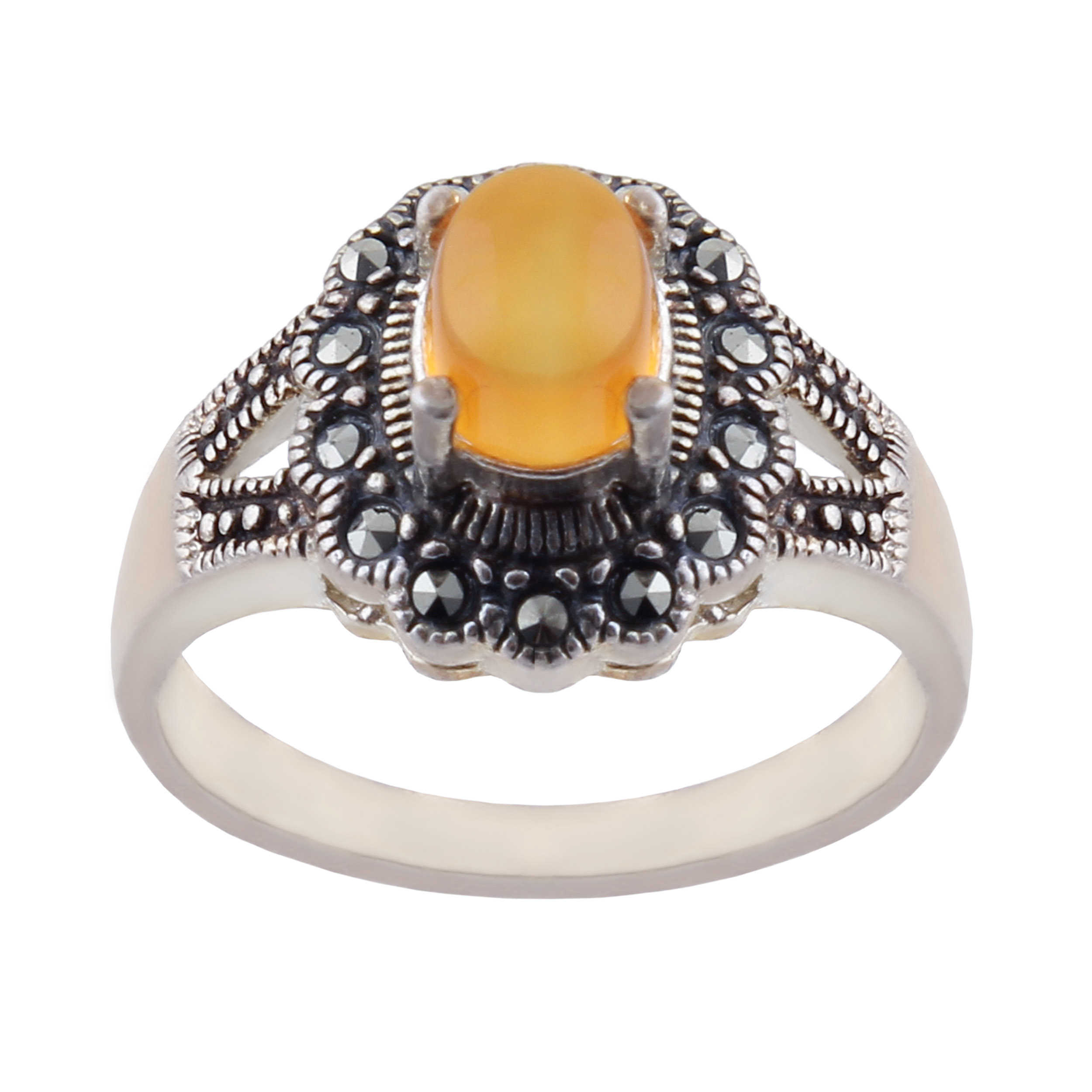 انگشتر نقره زنانه بازرگانی میلادی مدل شرف الشمس کد AW_276