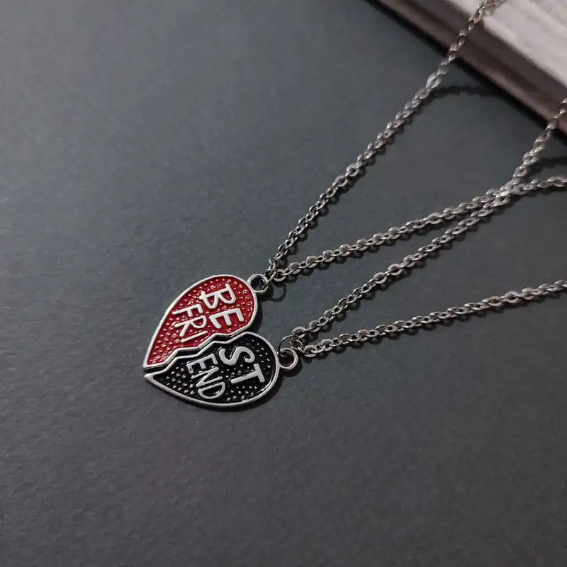 گردنبند مدل دوستی طرح قلب کد 1 مجموعه دو عددی