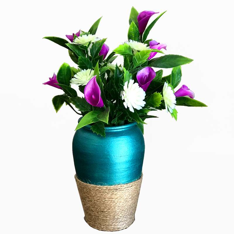 گلدان به همراه گل مصنوعی مدل مینیمینیاتور pw