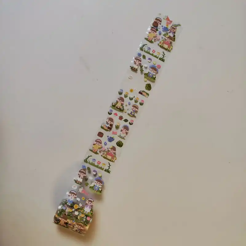 برچسب مدل برش خورده طرح دختر گل فروش