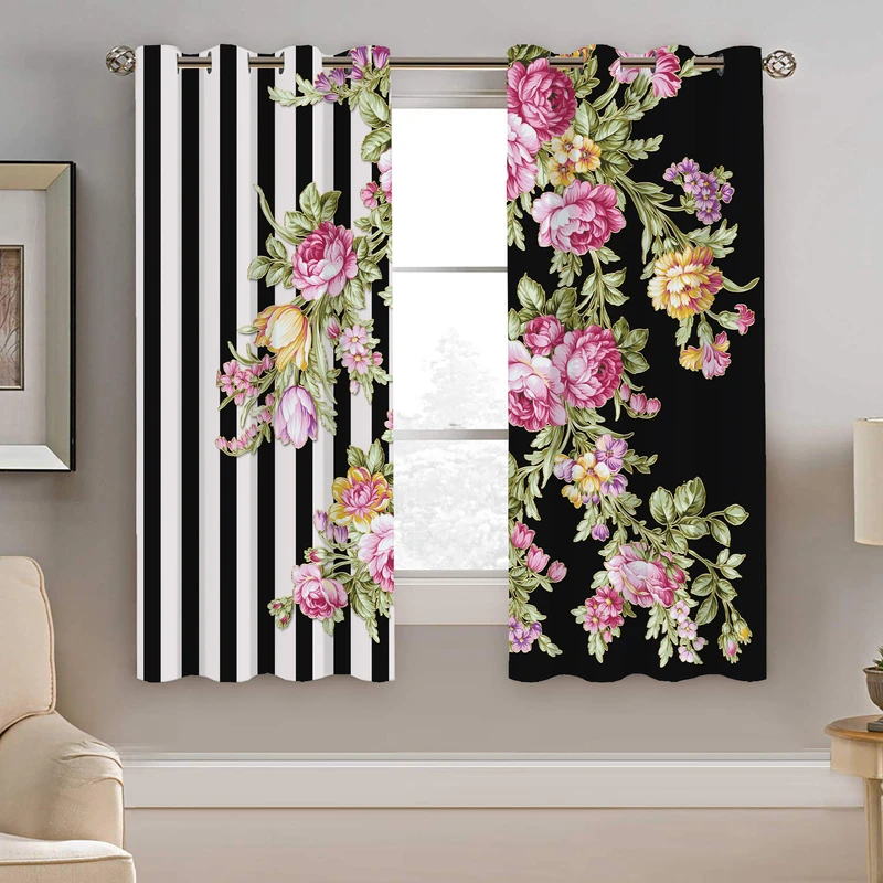 پرده نیروانا طرح گل مدل مخمل کد 4449 سایز 140×200 سانتی متر