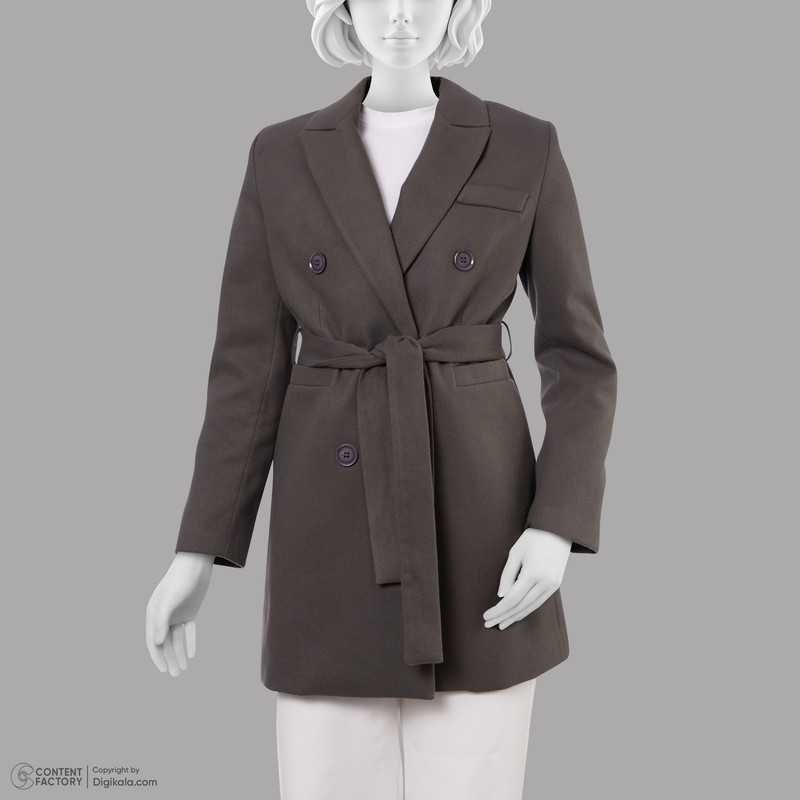 پالتو زنانه ریسانی مدل 5214 رنگ طوسی