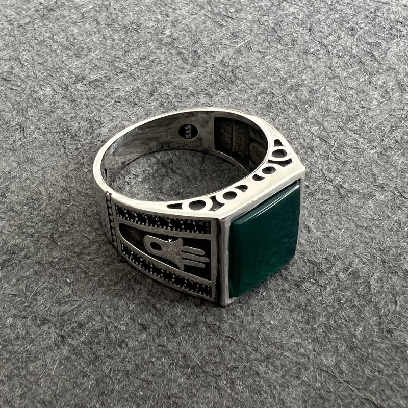 انگشتر نقره مردانه گیرا مدل عقیق G292