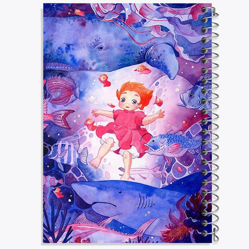 دفتر شطرنجی 50 برگ خندالو طرح انیمه پونیو Ponyo کد 4894