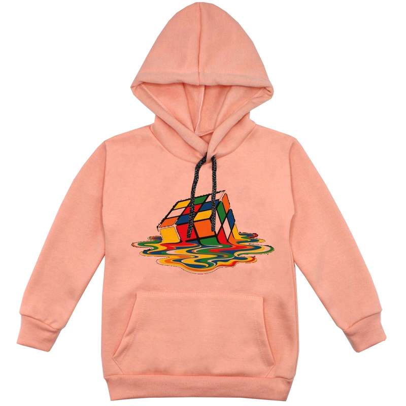 هودی پسرانه مدل روبیک F39 رنگ گلبهی