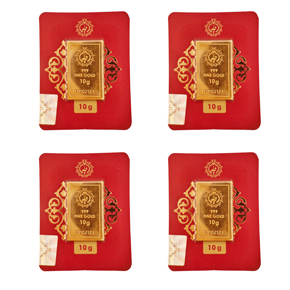 شمش طلا 24 عیار مدوپد مدل اقلیما کد eg10-4 بسته 4 عددی