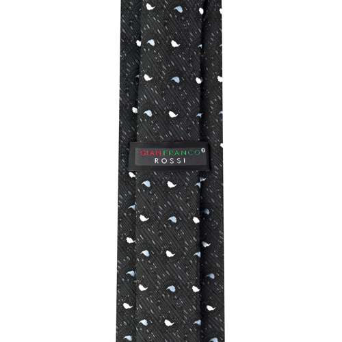 ست کراوات و دستمال جیب و گل کت مردانه جیان فرانکو روسی مدل GF-PO812-BK