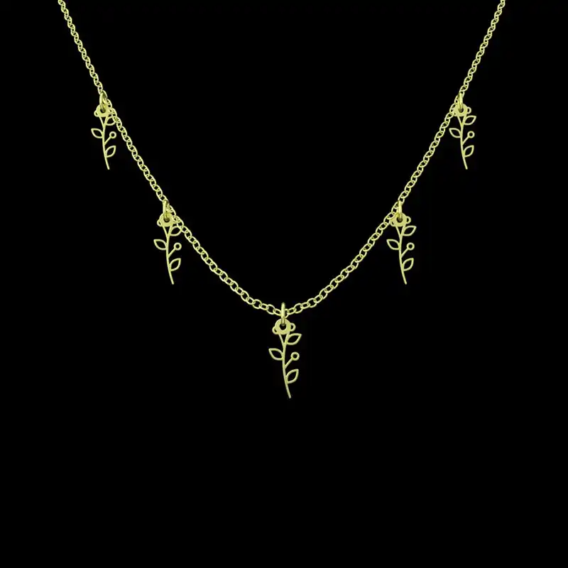 گردنبند طلا 18 عیار زنانه مدوپد مدل برگ کد RNA15963