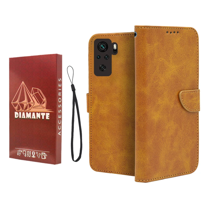 کیف کلاسوری دیامانته مدل Mortand Ros مناسب برای گوشی موبایل شیائومی Redmi Note 10s به همراه بندآویز