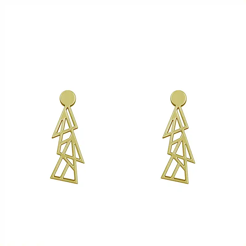 گوشواره طلا 18 عیار زنانه مدوپد مدل هندسی کد GA1-14976