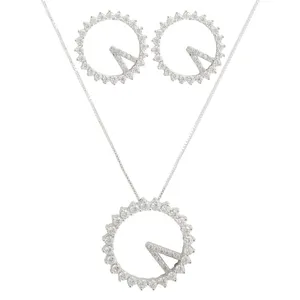 نیم ست نقره زنانه مدل دایره کد M3032