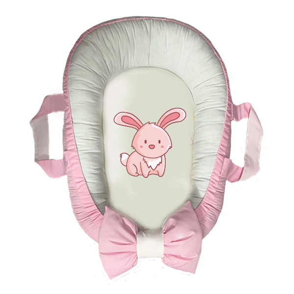 سرویس خواب سه تکه نوزاد مدل گارد محافظ دار طرح بچه خرگوش کد 013