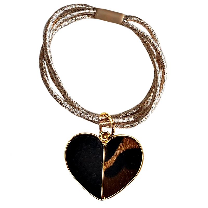 کش مو زنانه مدل قلب پلنگی