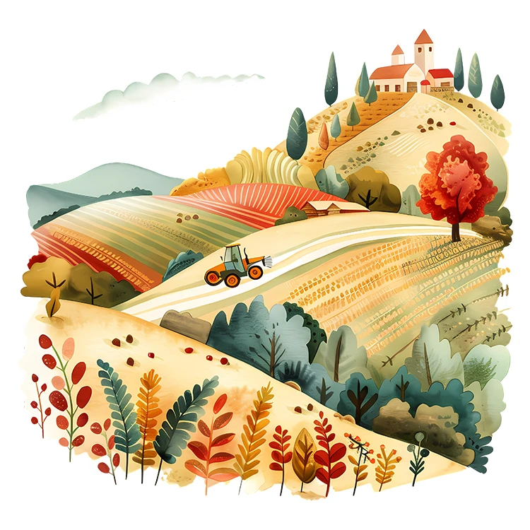 استیکر پارچه و لباس پاد آفرین مدل دهکده خانه روستایی مزرعه کد S2623