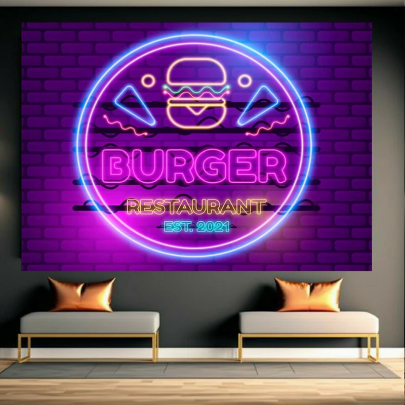 پوستر دیواری طرح همبرگر رستورانی کد FP105447