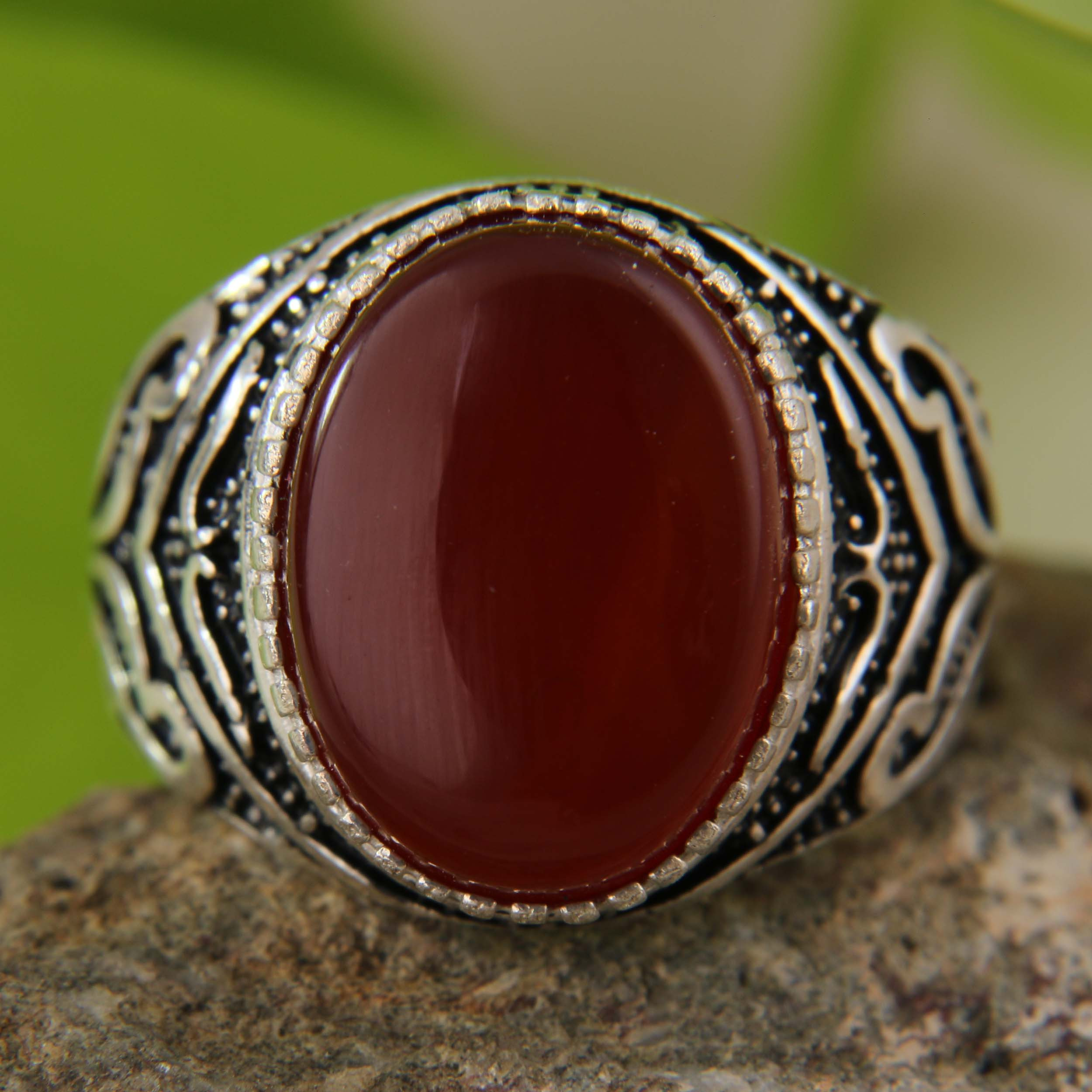 انگشتر نقره مردانه بازرگانی میلادی مدل سنگ عقیق رکاب سیاه قلم سیلندری کد AM_3065 انگشتر نقره مردانه بازرگانی میلادی مدل سنگ عقیق رکاب سیاه قلم سیلندری کد AM_3065