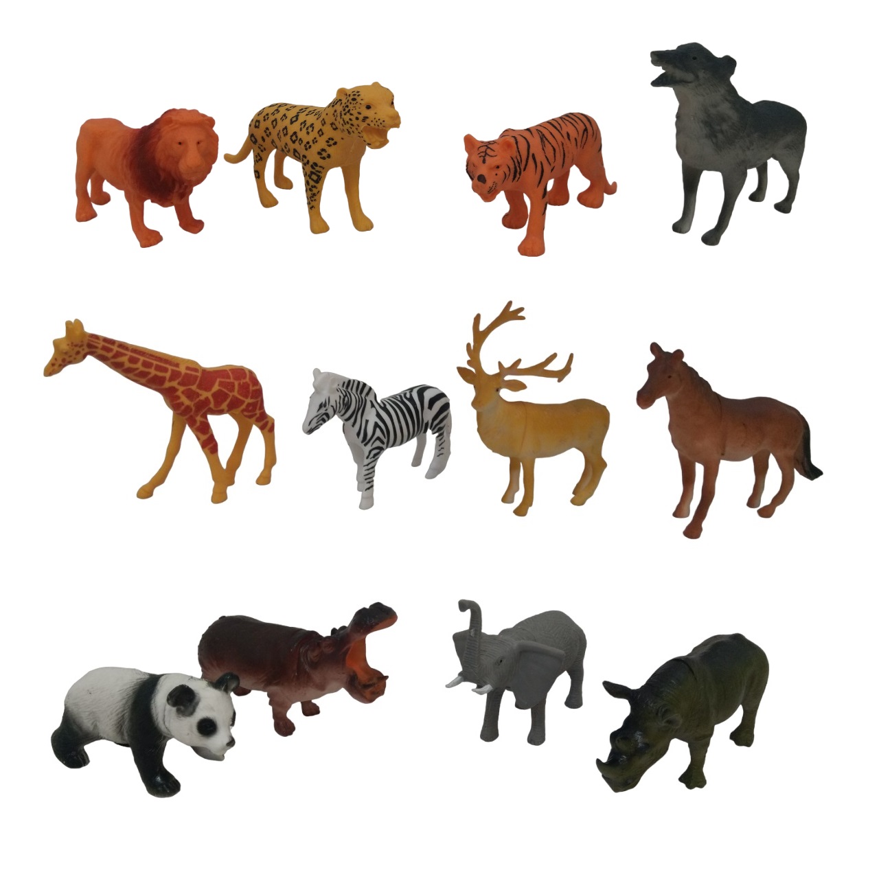 فیگور مدل باغ وحش طرح حیوانات جنگل مجموعه 12 عددی