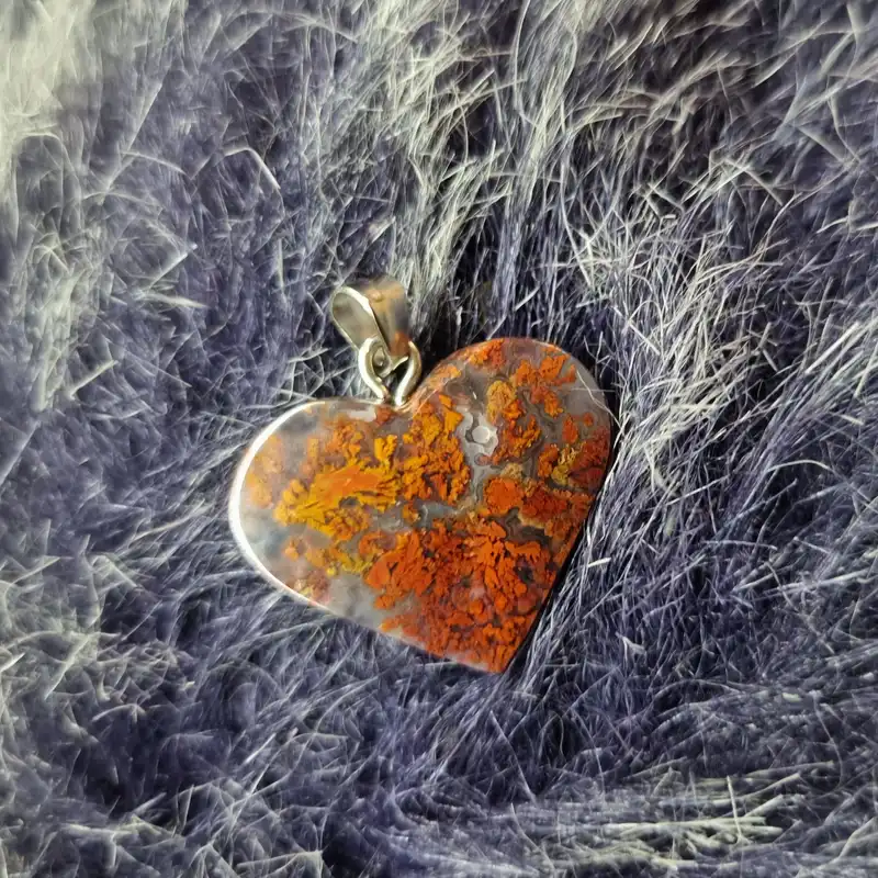 آویز گردنبند زنانه مدل  عقیق شجر طرح قلب کدB17