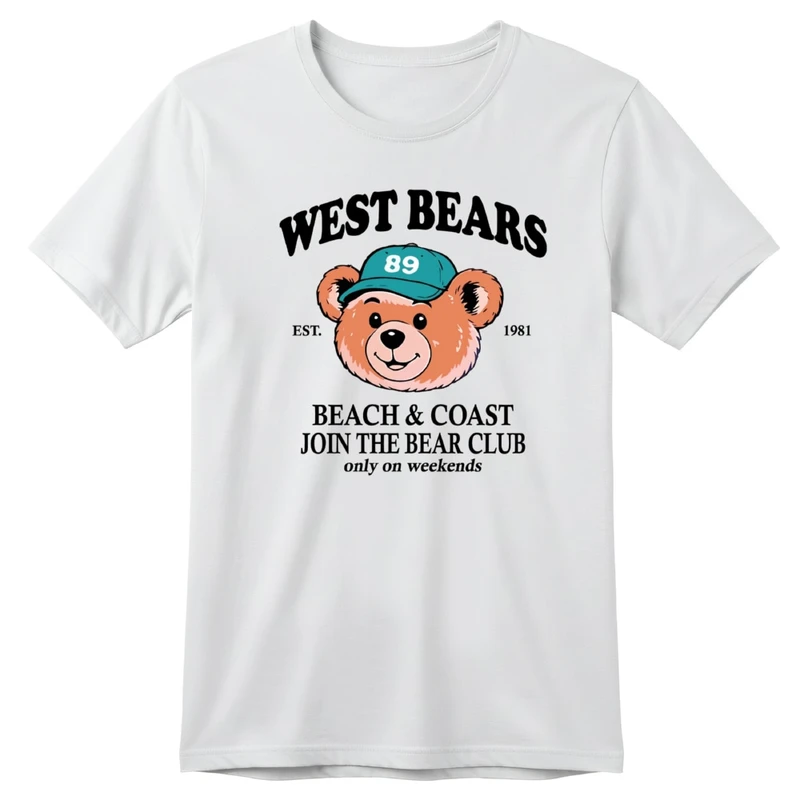 تی‌شرت آستین کوتاه بچگانه مدل خرس نوشته کد v35 