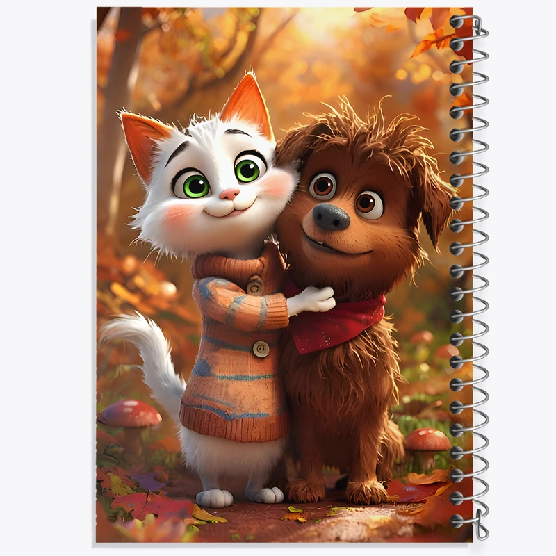 دفتر شطرنجی 50 برگ خندالو طرح گربه و سگ کد F7089