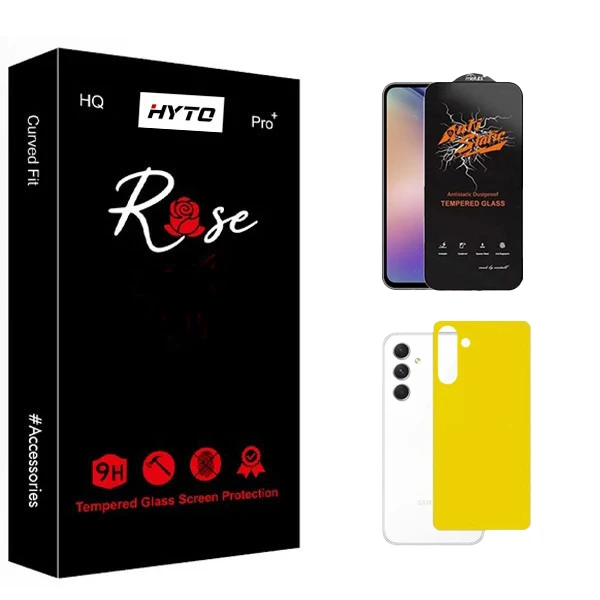 محافظ صفحه نمایش هیتو مدل Rose Antistatic Glavers مناسب برای گوشی موبایل سامسونگ Galaxy A54 به همراه محافظ پشت گوشی