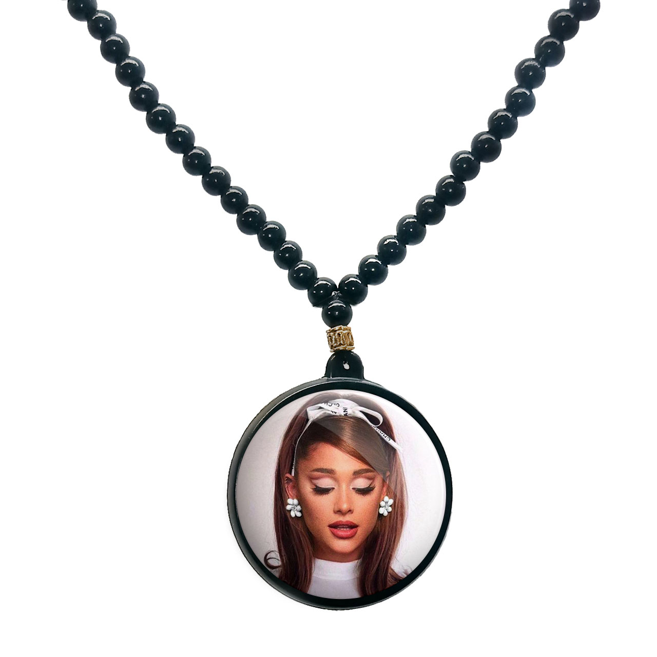 گردنبند پرمانه طرح آریانا گرانده کد pmd.7763 مدل دو طرفه