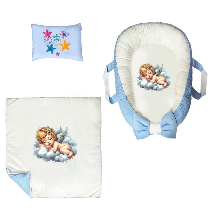 سرویس خواب 3 تکه نوزاد پادآفرین مدل گارد محافظ طرح فرشته کد PG084  