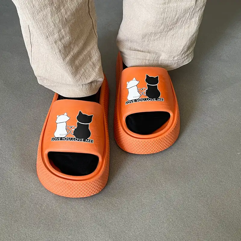 دمپایی زنانه پایون مدل کیتن طرح گربه های عاشق کد 66-O