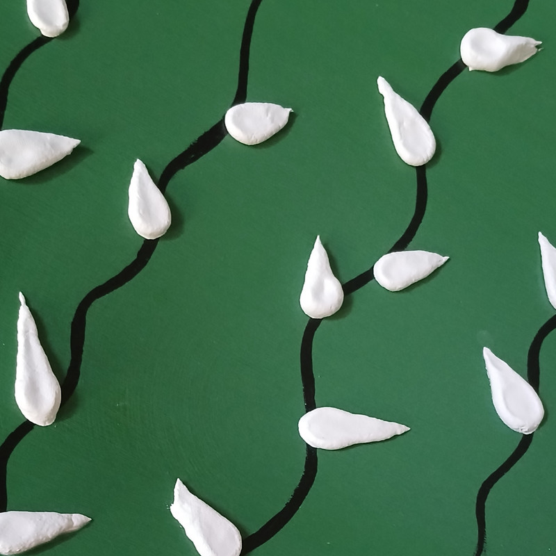 بشقاب دیوارکوب سفالی مدل گل برجسته مجموعه 4 عددی