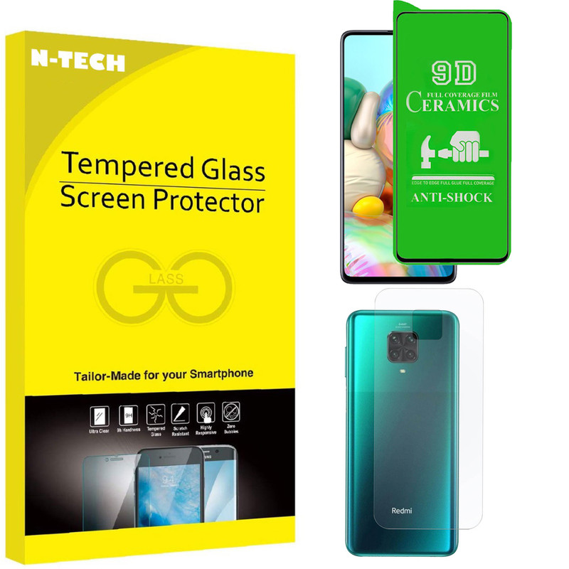 محافظ صفحه نمایش سرامیکی انتک مدل CRBKM-01 مناسب برای گوشی موبایل شیائومی Redmi Note 9 Pro به همراه محافظ پشت گوشی 