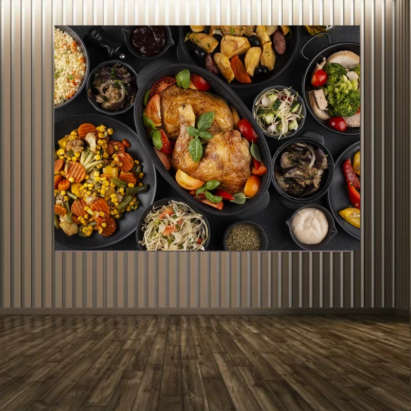 پوستر طرح غذا مدل مرغ بریان شده کد FP10217