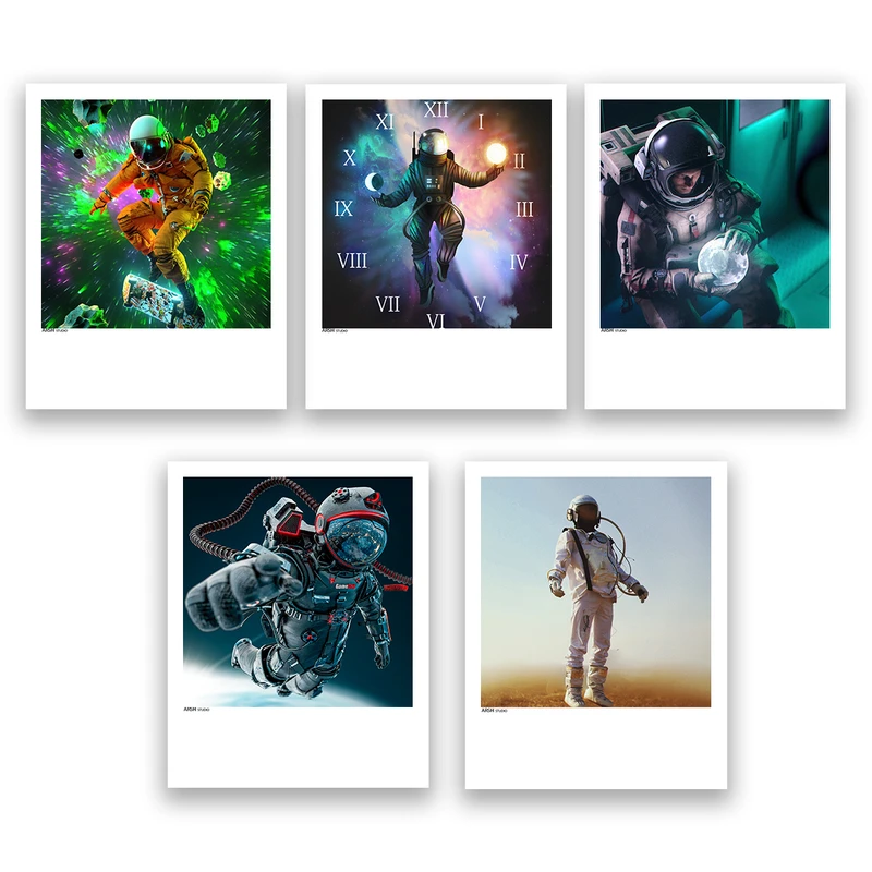 آویز تزیینی عرش مدل فانتزی فضا و کهکشان کد Asa1213 مجموعه پنج عددی