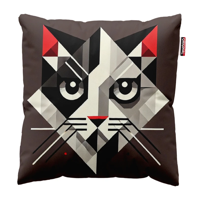 کوسن پاد آفرین مدل گربه کیوت بامزه فانتزی کد PK402058 سایز 40*40 سانتی متر