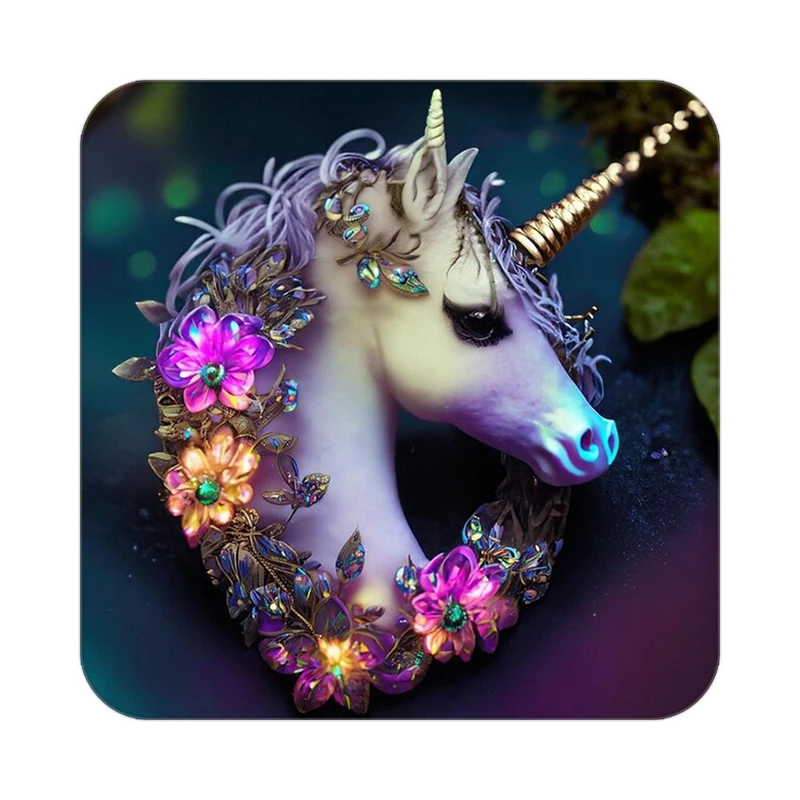 زیر لیوانی کاکتی طرح اسب تک شاخ و یونیکورن مدل mp31071