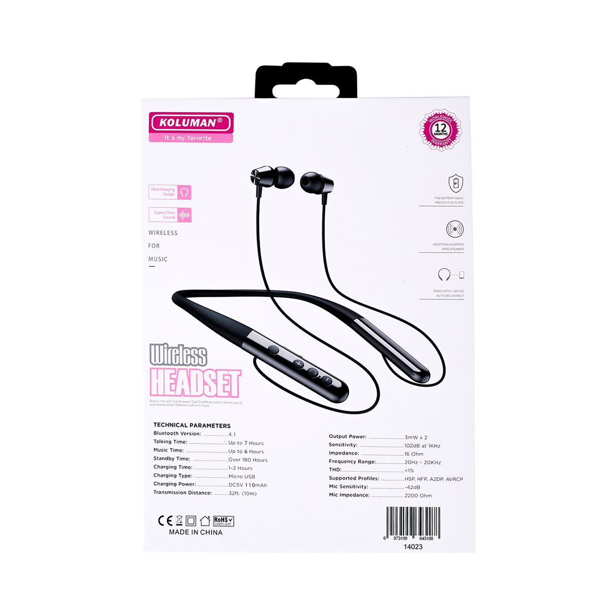 هندزفری بلوتوثی کلومن مدل KB-G270 -  - 8