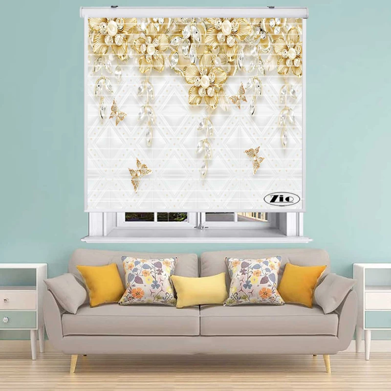 پرده زبرا زیو مدل سیلوئت 3D1222 سایز 150x150 سانتی متر