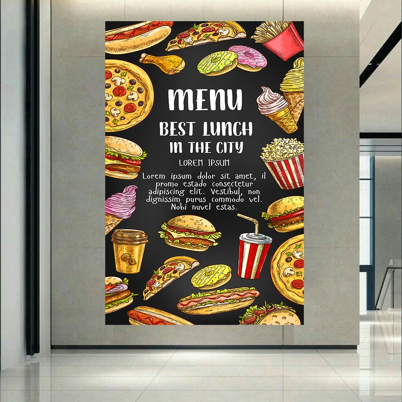 پوستر دیواری طرح منو مدل فست فود کد AR3058417