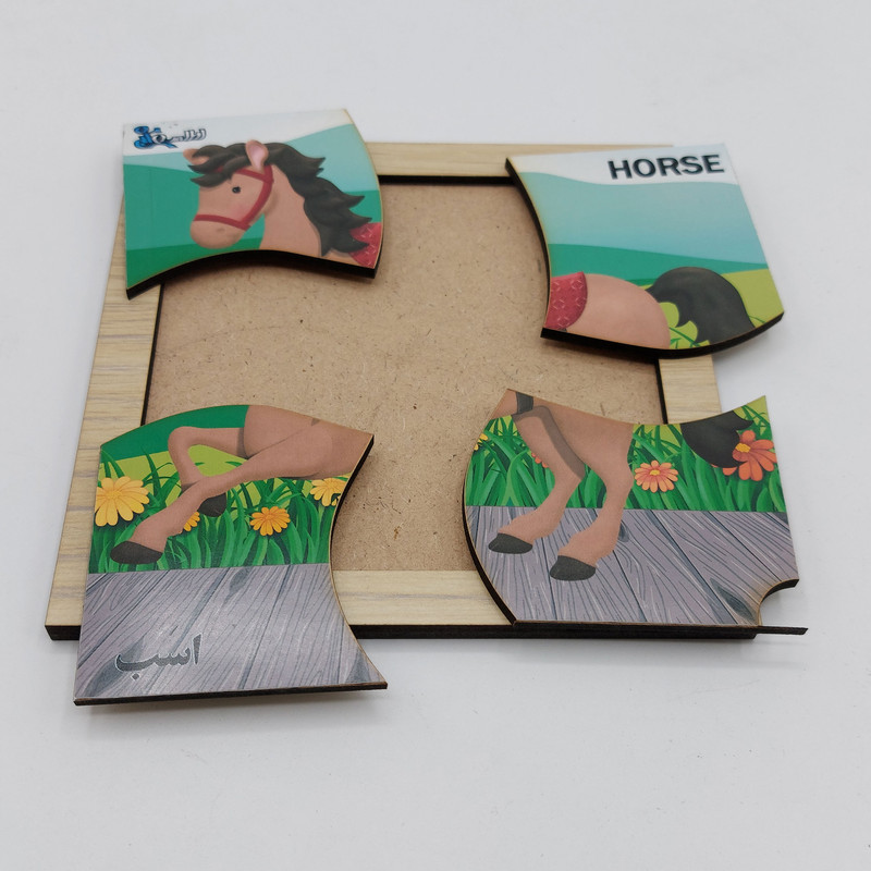 پازل 4 تکه مدل P4-054 طرح حیوان اسب