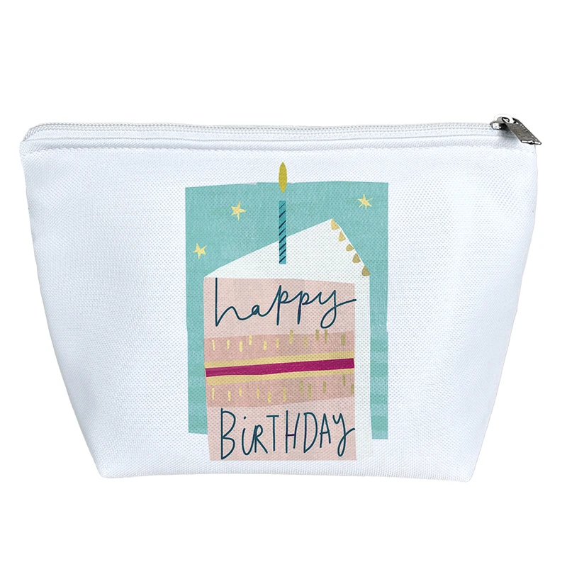 کیف لوازم آرایش دخترانه خندالو مدل Happy Birthday کد H1180
