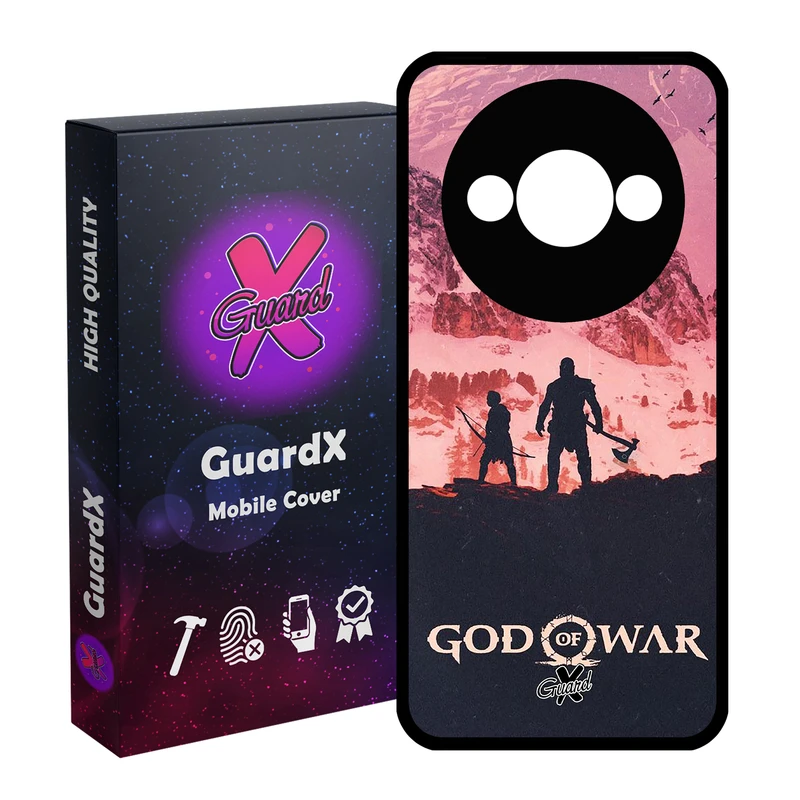 کاور گارد ایکس طرح God of War مدل قاب Glass10075 مناسب برای گوشی موبایل شیائومی Redmi A3 4G/ A3X 4G/ Poco C61