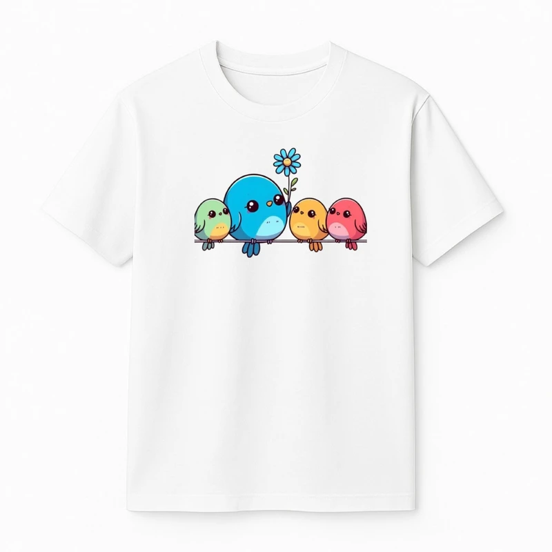 تی‌شرت آستین کوتاه پسرانه مدل جوجه های رنگی 