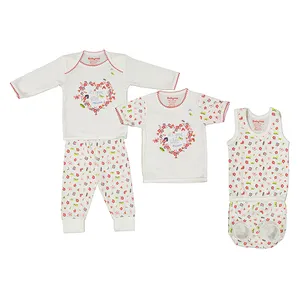 ست 5 تکه لباس نوزادی دخترانه بی بی ناز مدل 337