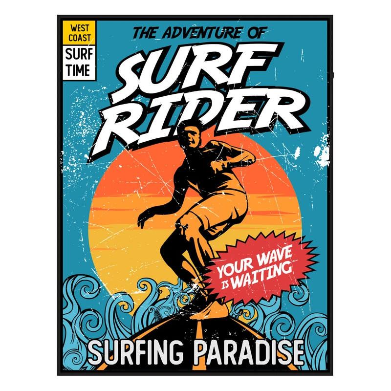 استیکر خودرو پویا مارکت طرح موج سوار کد 2377