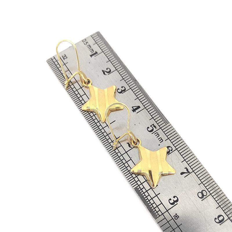 گوشواره طلا 18 عیار دخترانه طلا و جواهرسازی افرا مدل ستاره 240 گوشواره طلا 18 عیار دخترانه طلا و جواهرسازی افرا مدل ستاره 240