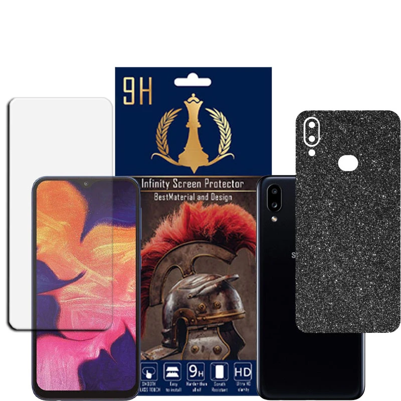 برچسب پوششی اینفینیتی مدل PRO MAX مناسب برای گوشی موبایل سامسونگ GALAXY A10S به همراه محافظ صفحه نمایش