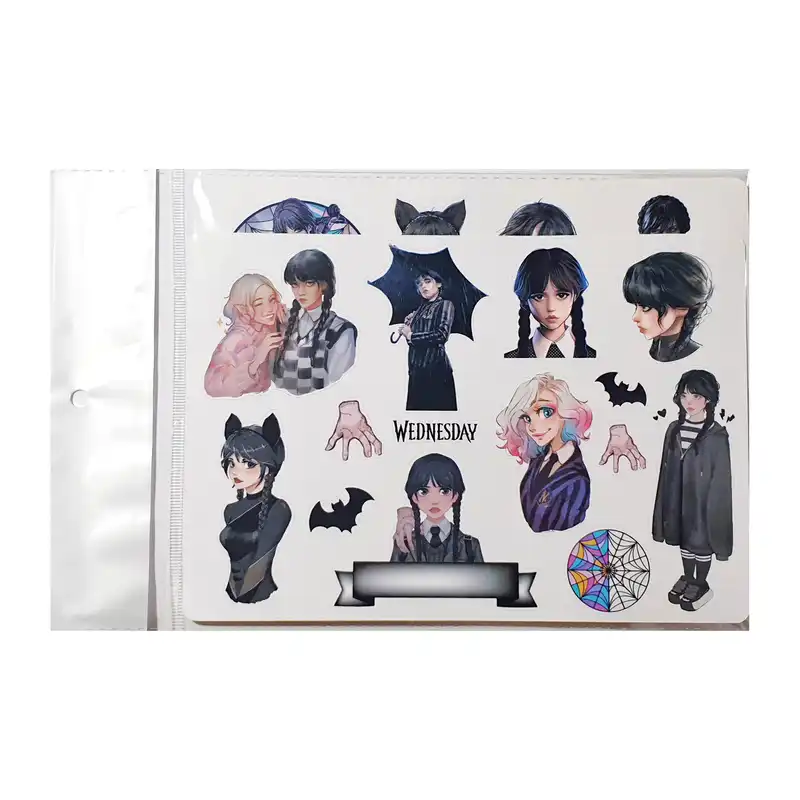 برچسب مدل Wednesday Addams Art طرح بولت ژورنال و اسکرپ بوک کد 50 بسته 2 عددی