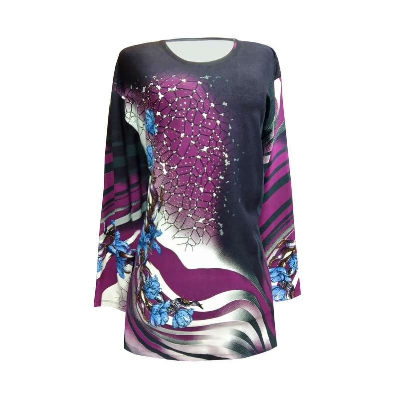 بلوز زنانه مدل گل دار نخی ترک کد 015